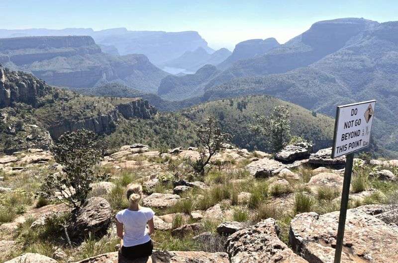 The Three Rondavels viewpoint at Blyde River Canyon. Panorama Route, South Africa