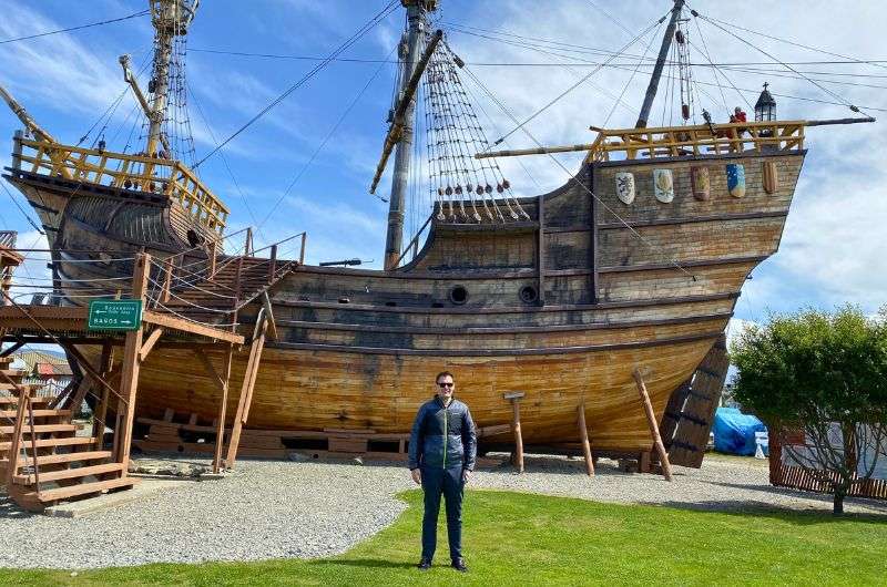 Traveler and a boat exhibit in Chile, photo by Next Level of Travel