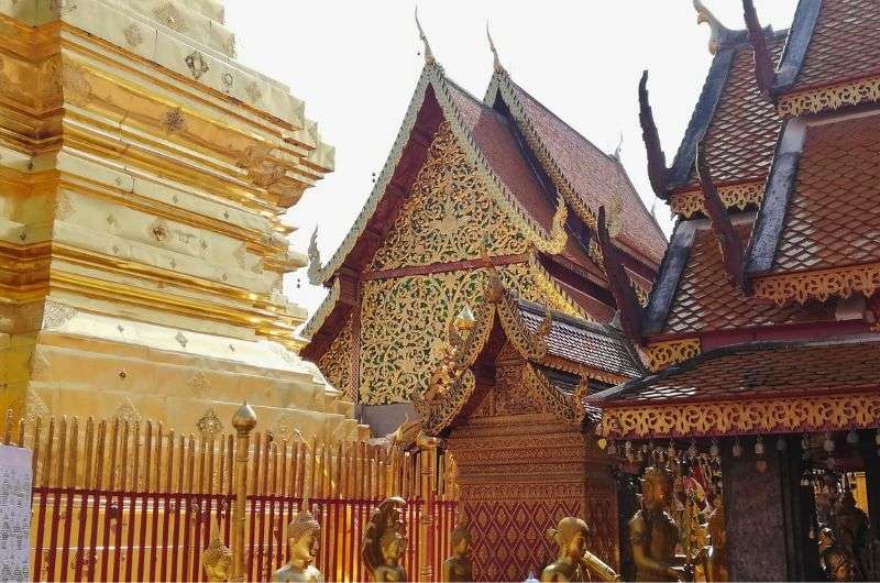 Photo of buildings at Doi Suthep temple, Chiang Mai, Thailand