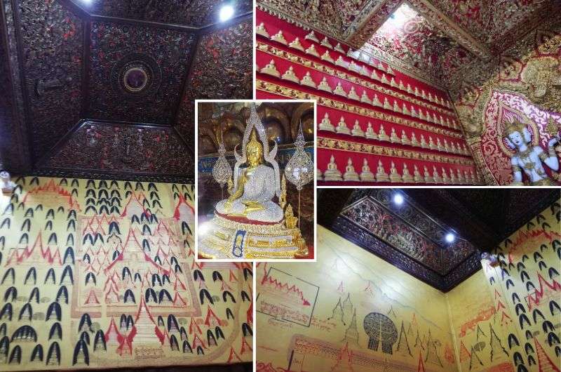 Inside Wat Buppharam, wall details, Chiang Mai’s best temples 