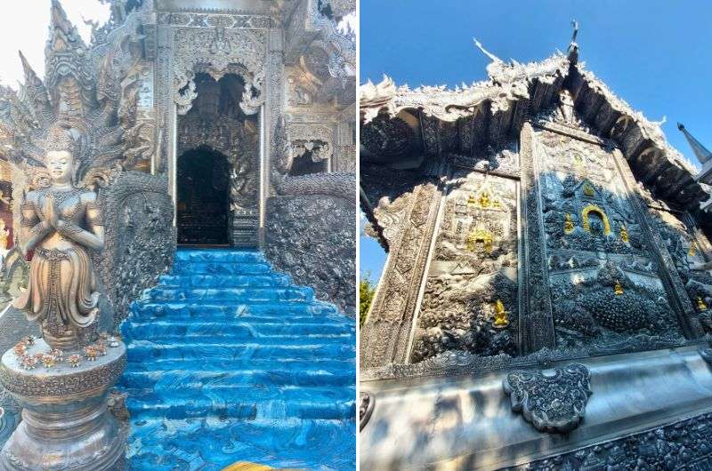 The front and back of the Silver Temple, Chiang Mai, Thailand
