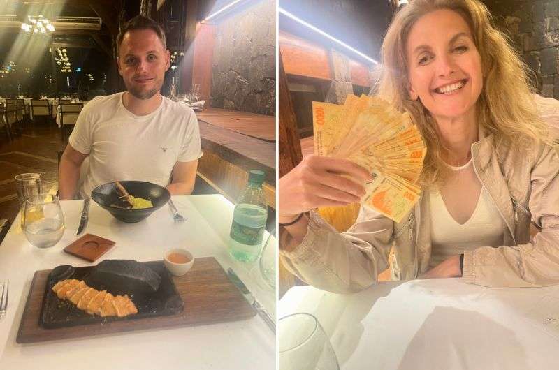 Eating and paying food in Argentina, photo by Next Level of Travel