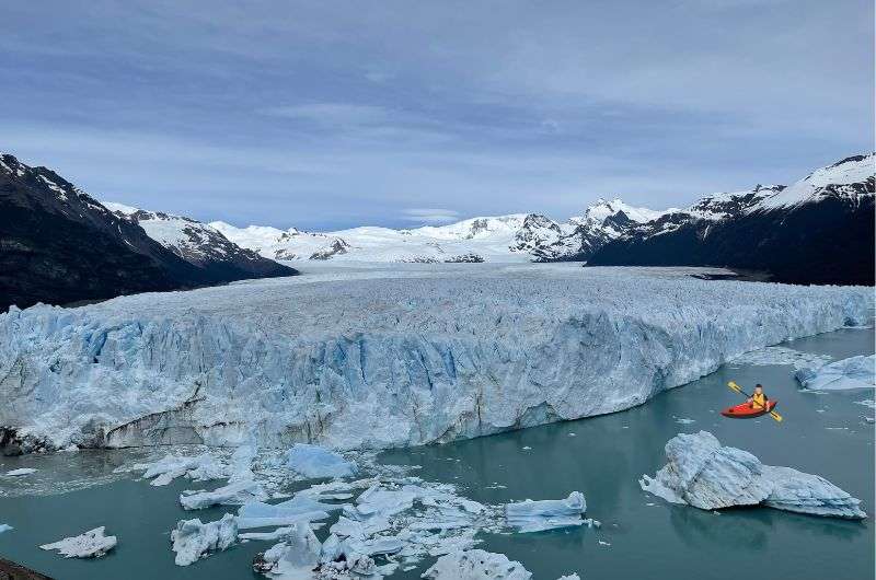 Kayaking around the Perito Moreno in Argentina