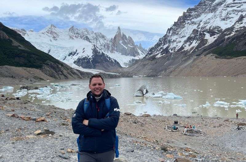 Tourist on the Lake Tahoe hike in El Chaltén, Argentina, photo by Next Level of Travel