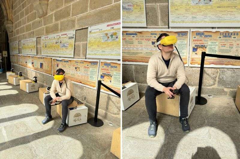 VR glasses in Ávila Cathedral in Spain, picture by Next Level of Travel