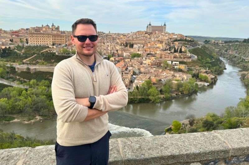 Tourist at the Mirador del Valle in Toledo, Spain, photo by Next Level of Travel