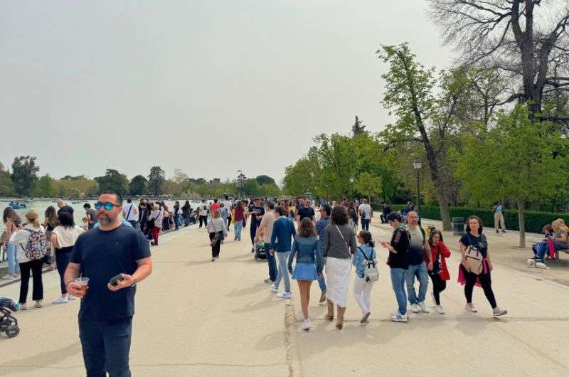 Crowds in Retiro Park, Madrid, photo by Next Level of Travel