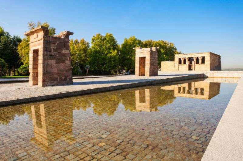 Temple of Debod in Madrid, Spain, itinerary