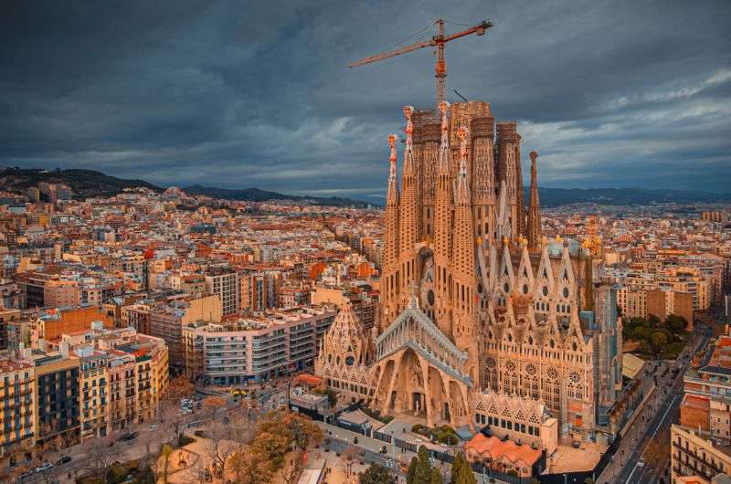 La Sagrada Familia in Barcelona, one of the stops on Spain itinerary