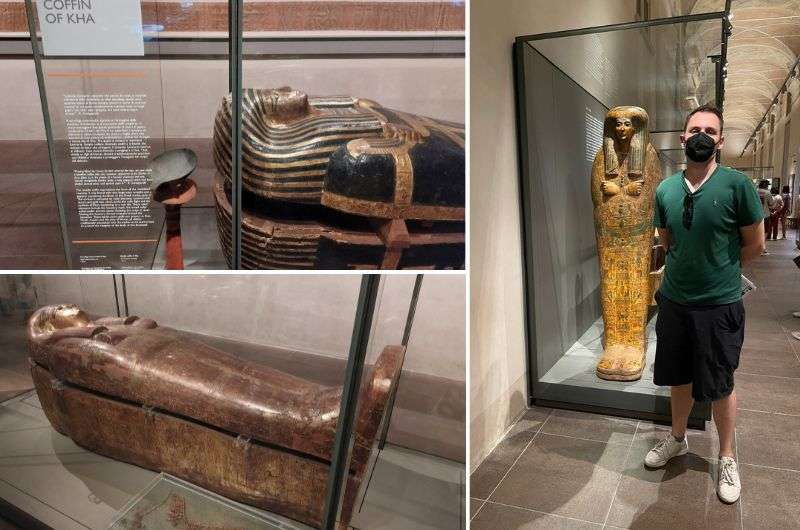 Sarcophagis in Egyptian Museum, Turin, photo by Next Level of Travel