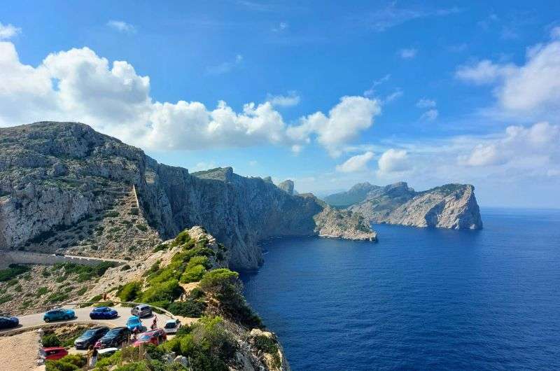 LOoking back at Cape Formentor from the lighthouse, Mallorca, Palma itinerary, photo by Next Level of Travel