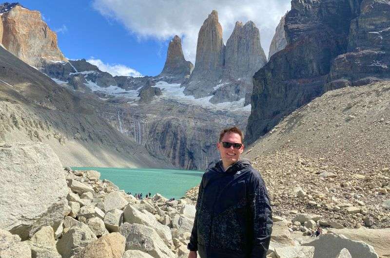 Jan at the Mirador Las Torres, Torres del Paine, photo by Next Level of Travel