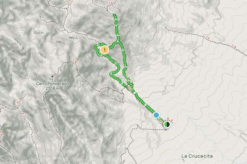 Map of the Cerro Negro trail, Argentina