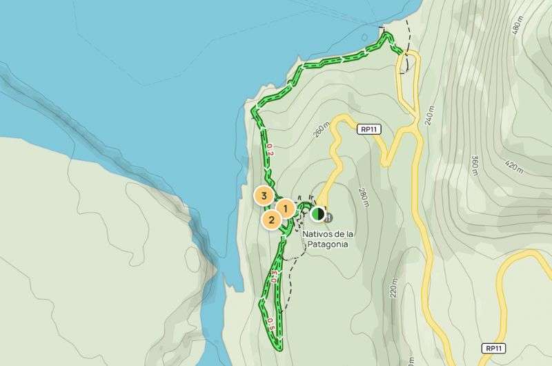 Map of the Perito Moreno glacier tour in Argentina