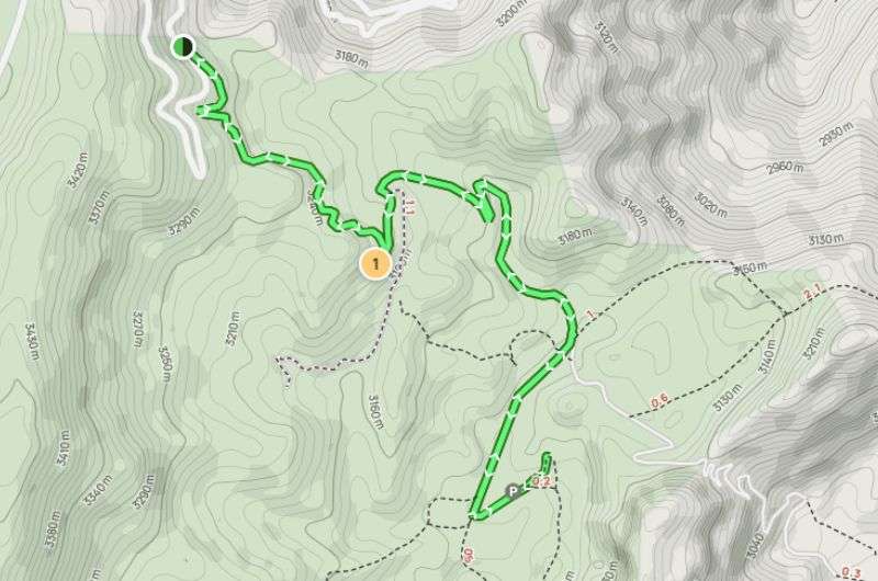 Map of the Valle Encantado trail in Argentina