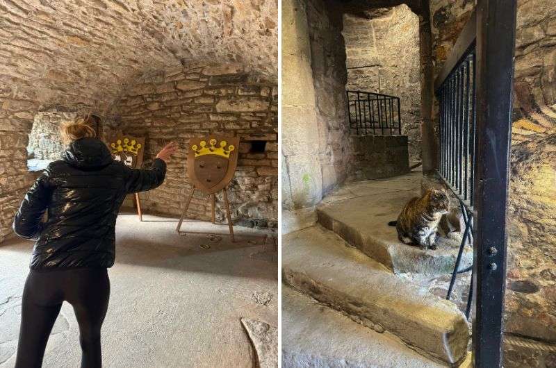 Trying out the activities at Craigmillar Castle in Edinburgh, photo by Next Level of Travel