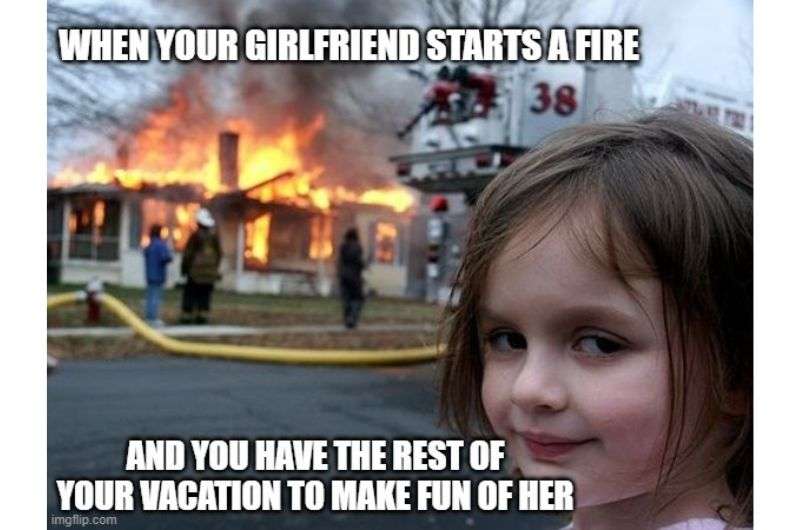 Meme about a fire accident on vacation in Edinburgh, meme by Next Level of Travel