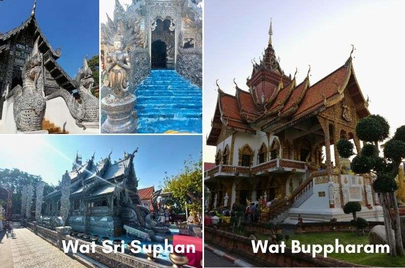 Wat Sri Suphan temple and Wat Buppharam temple in Chiang Mai, Thailand, photos by Next Level of Travel