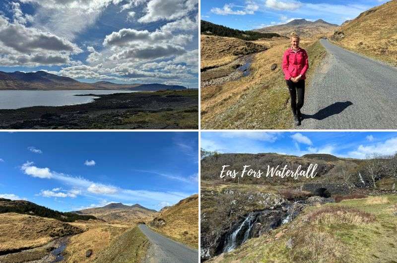 A scenic drive to Salen vis Eas Fors Waterfall on Isle of Mull, Scotland, photos by Next Level of Travel