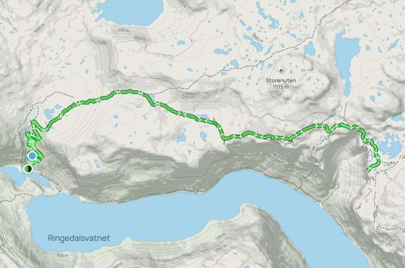 Map of Trolltunga hike, Norway, map by Next Level of Travel