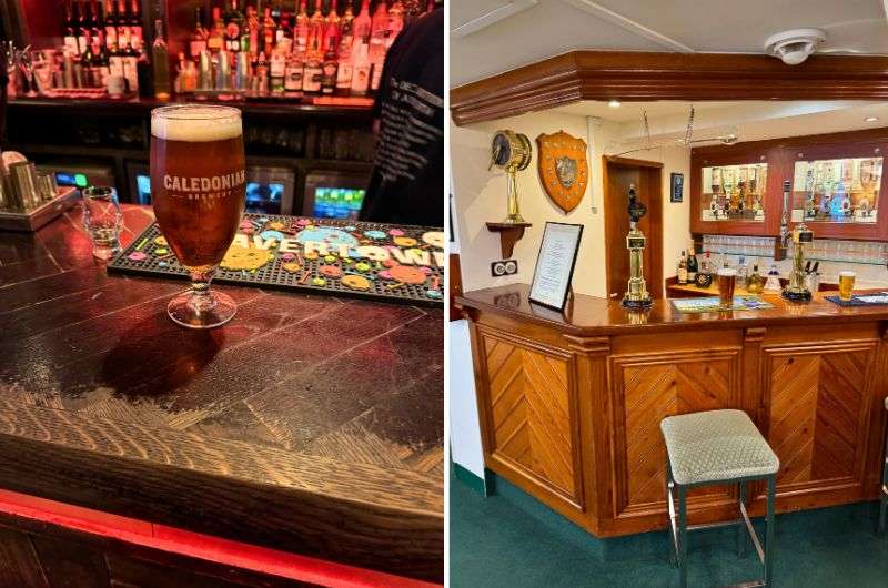 Getting a beer on the Royal Yacht Brittania in Edinburgh, photos by Next Level of Travel