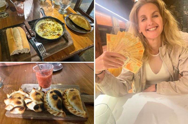 Eating in a restaurant in Argentina, paying with pesos, photo by Next Level of Travel