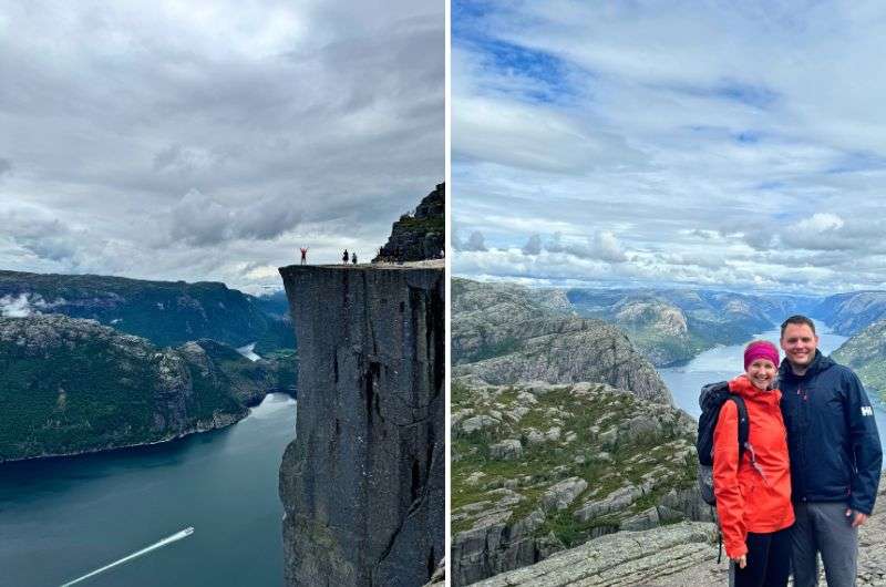 Travelers on Pulpit Rock hike near Stavanger, Norway, photo by Next Level of Travel