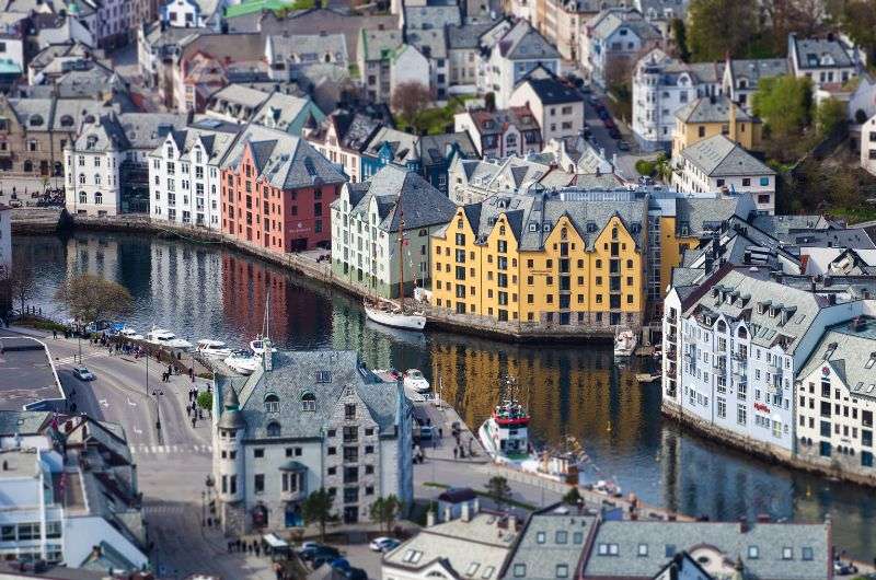 Ålesund houses in Art Nouveau style, Norway