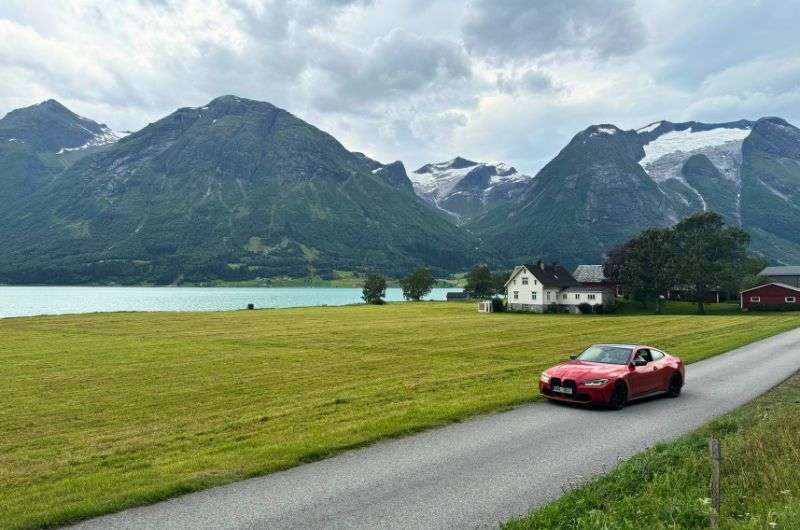 Driving a car in Erdal Valley in Norway, photo by Next Level of Travel 