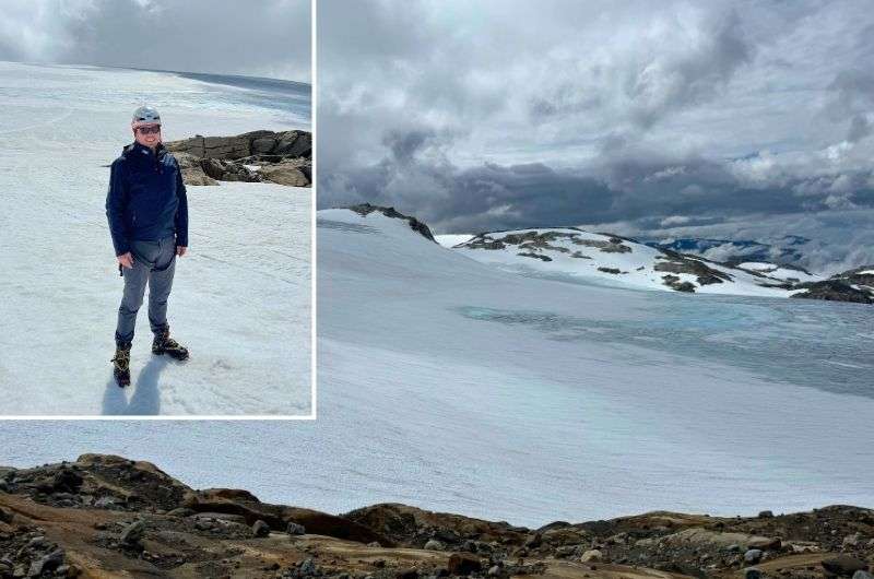 Tourist on Folgefonni ice hike in Norway, photo by Next Level of Travel 