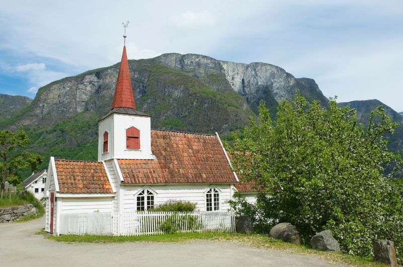 The stave church in Undredal in Norway