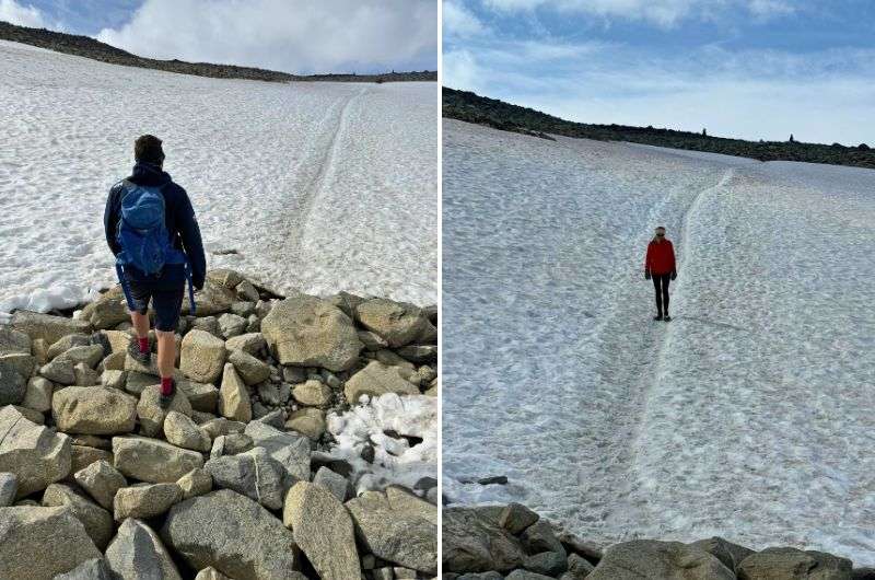 Tourist in snow in Jotunheimen National Park, photos by Next Level of Travel