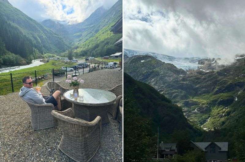 Traveler watching Buarbreen glacier in Norway, photos by Next Level of Travel