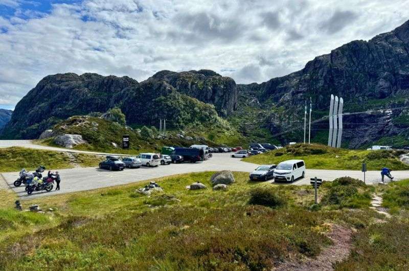 Parking lot in Lysefjord, Norway, photo by Next Level of Travel