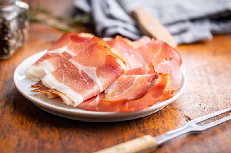 Prosciutto ham in Parma, Italy