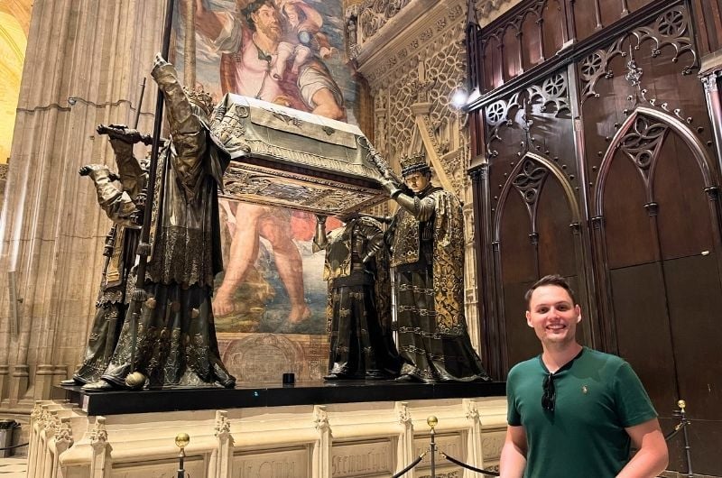 Chistopher Columbus’ Tomb in Sevilla Cathedral, Spain, photo by Next Level of Travel   Tomb of Christopher Columbus in Sevilla Cathedral. Oh, and me... 