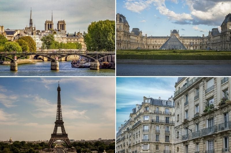 Main tourist attractions in Paris, France 