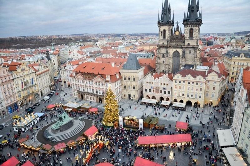 The square in Prague, Czech Republic