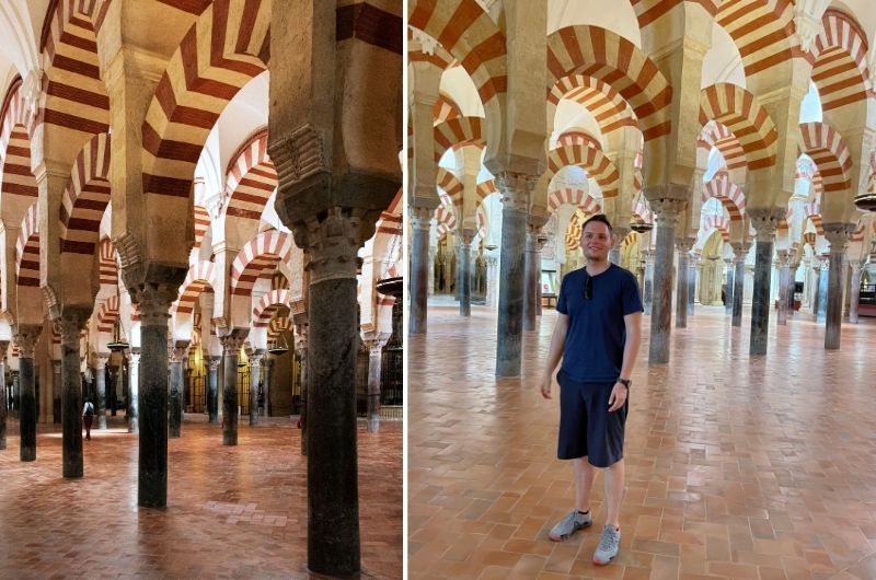 Tourist inside Mezquita in Cordoba, Andalusia, photo by Next Level of Travel