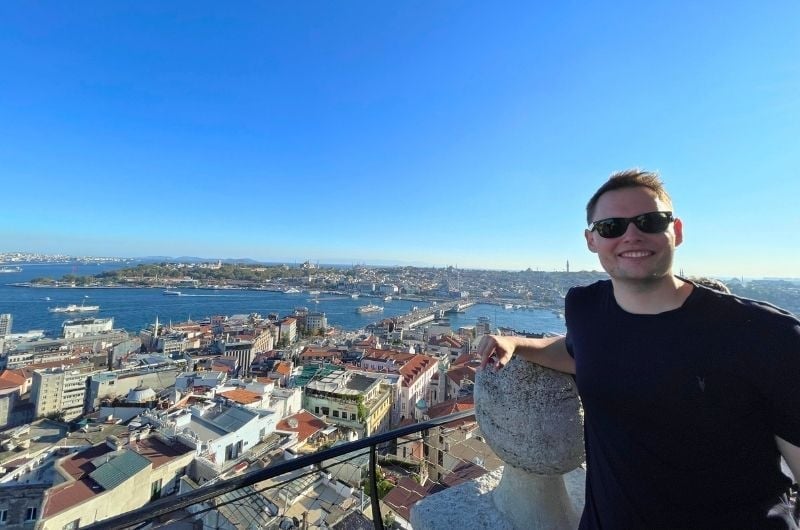 Traveler and a view in Istanbul, Turkey, photo by Next Level of Travel 