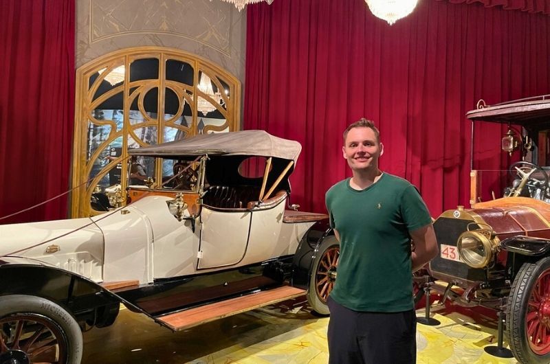 Traveler in Museo Nazionale dell’Automobile  in Turin, Italy, photo by Next LEvel of Travel 