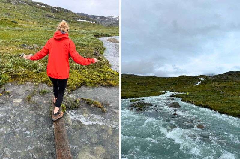 Crossing the river in Jotunheimen in Norway, photos by Next Level of Travel