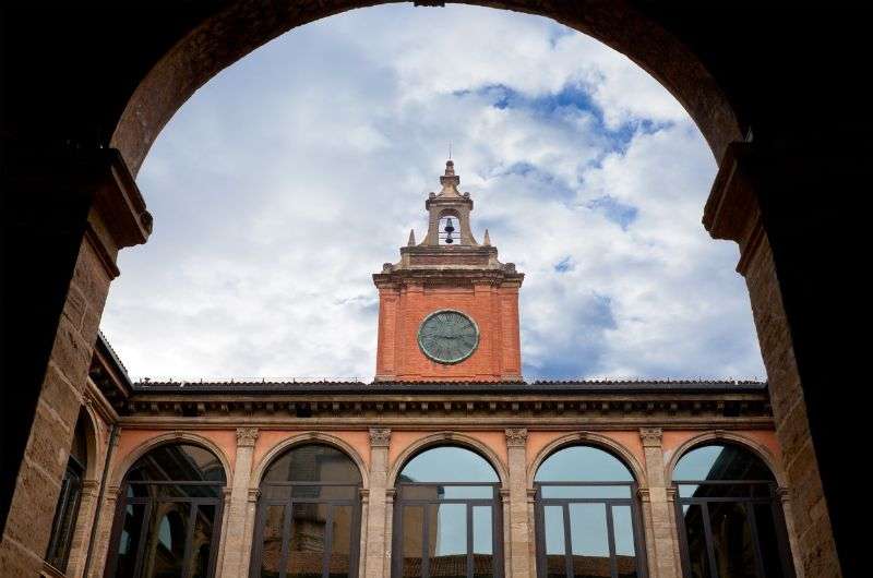 Archiginnasio Palace in Bologna, Italy