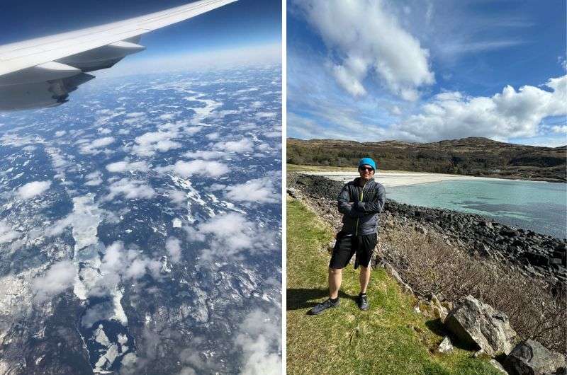 traveler in the Isle of Mull and view from the plane, Scotland, photo by Next level of travel