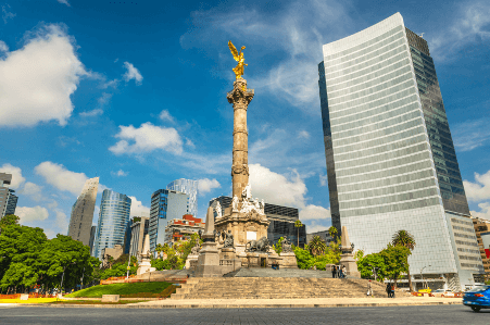 The Angel of Independence is one of top 14 tourist attractions in Mexico City.