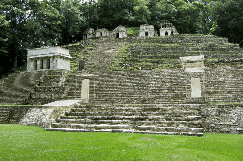 Ancient ruins in Bonampak, a Mayan city in Chiapas 