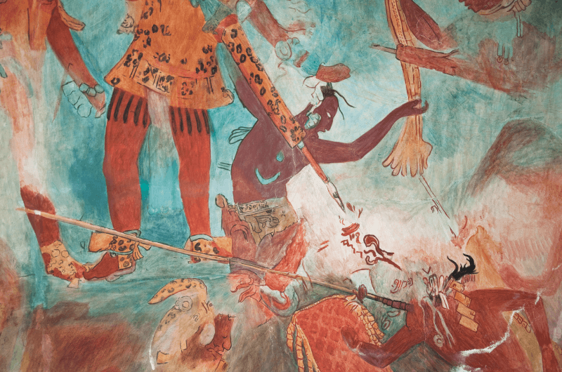 Murals in Bonampak, a Mayan city in Chiapas 