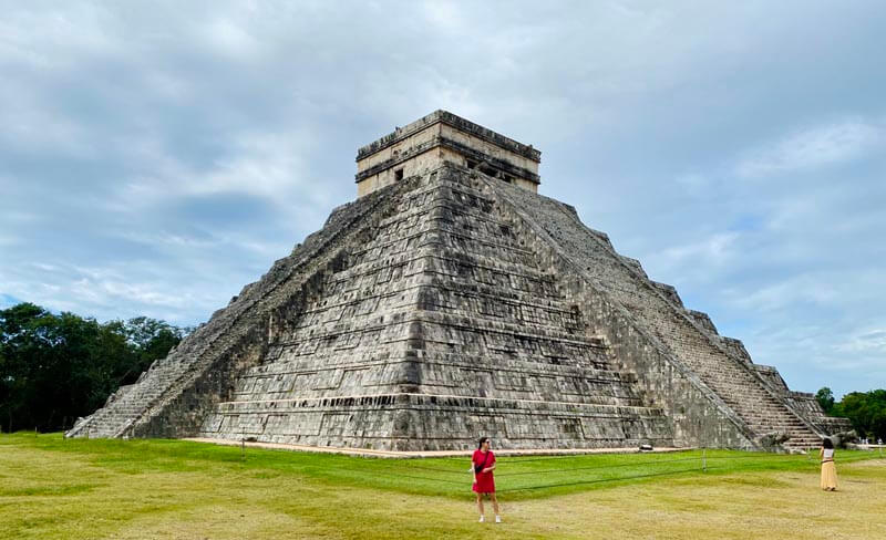 A pyramid in Chichen Itza, Mayan city in Mexico 