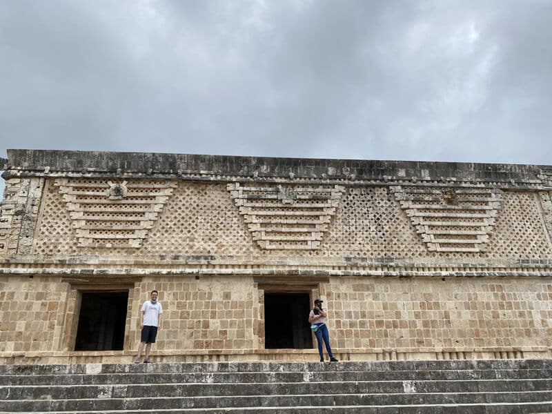 Ball court in Uxmal, Mayan city in Mexico 