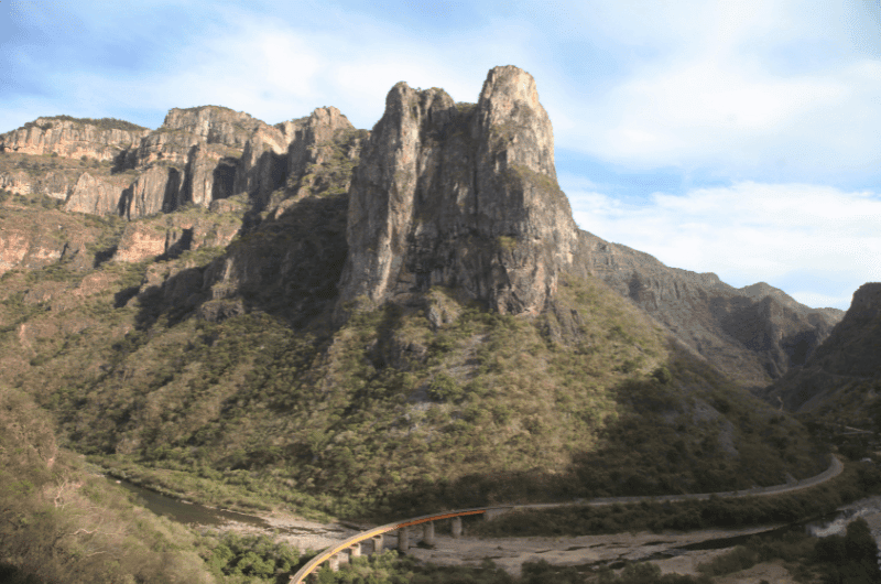 Railway through Copper Canyon in Mexico
